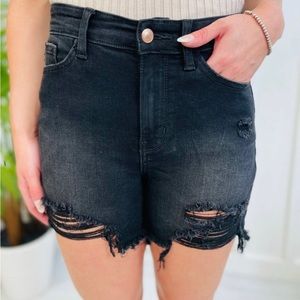 New Judy Blue XL Black Distressed Jean Short